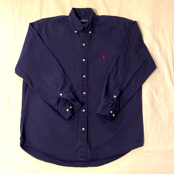 Ralph Lauren Other - Ralph Lauren Mens M Solid Navy Blue Long Sleeve Button Up Shirt.
